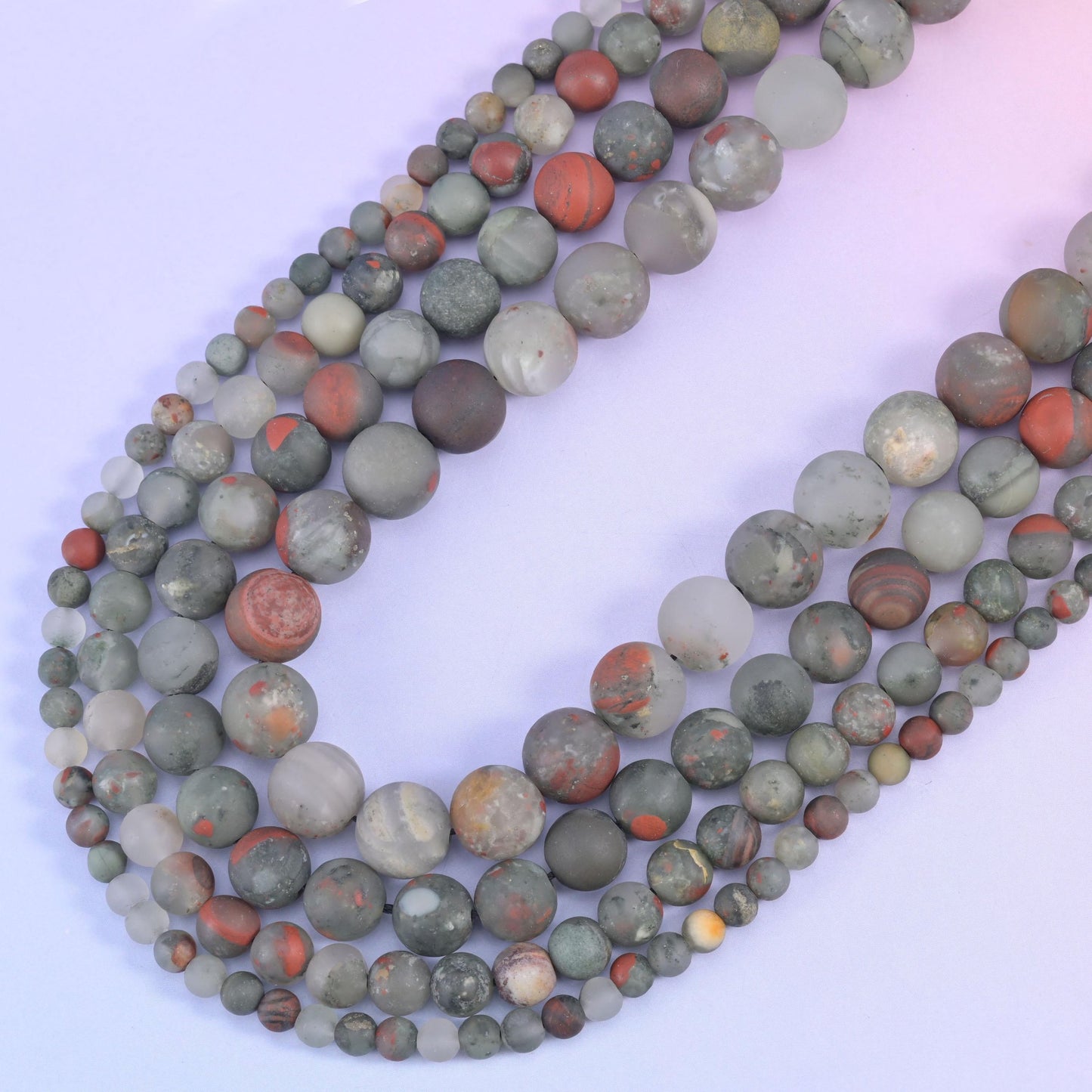 African Bloodstone Matte Frosted Round Beads 4mm 6mm 8mm 10mm, hole 0.5mm (4mm bead), 1.0mm (6mm bead), 1.2mm (8mm and 10mm beads), with a +/- 0.2mm difference, centre drilled