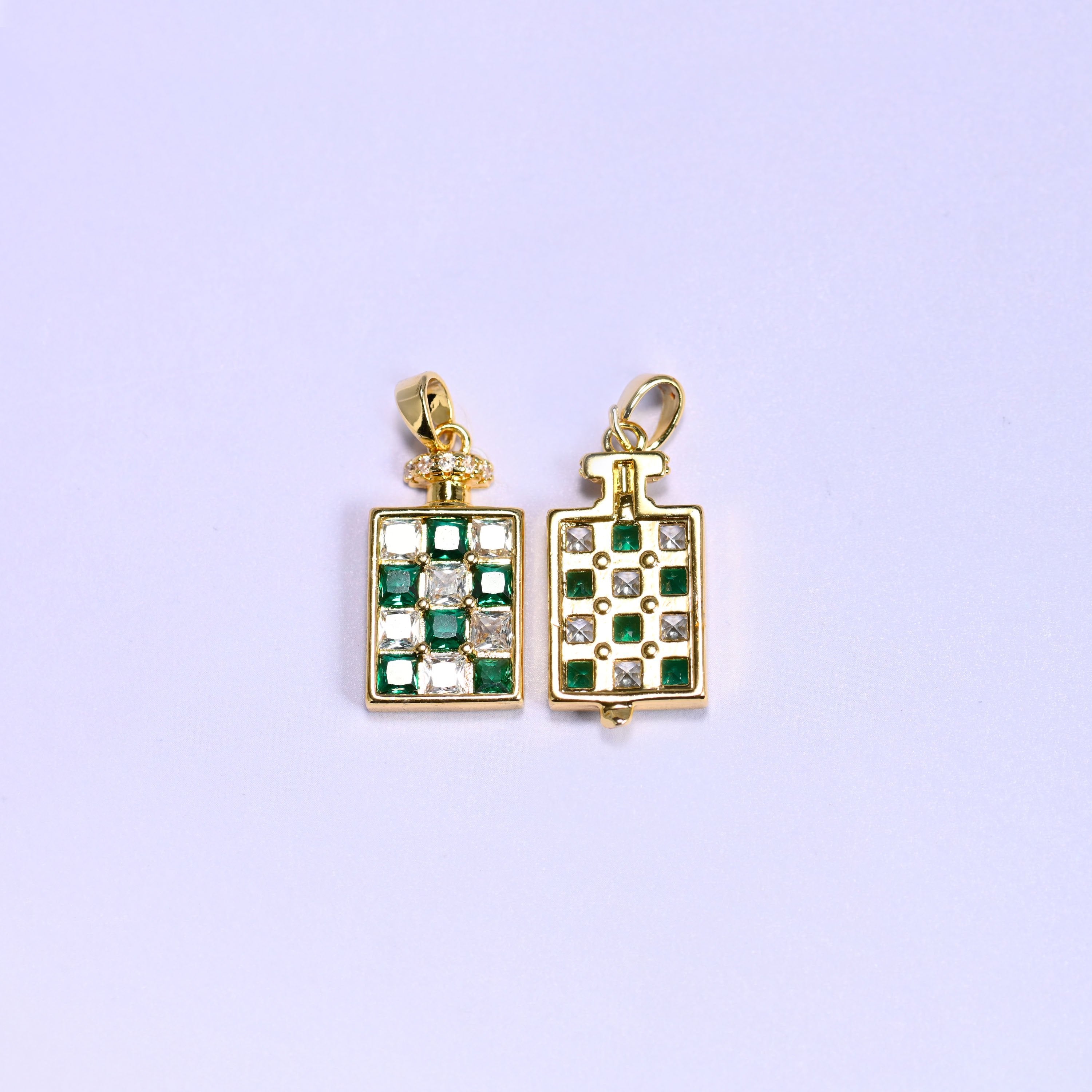 Perfume Bottle Zircon Charms, bail approx 5.99mm x 2.90mm