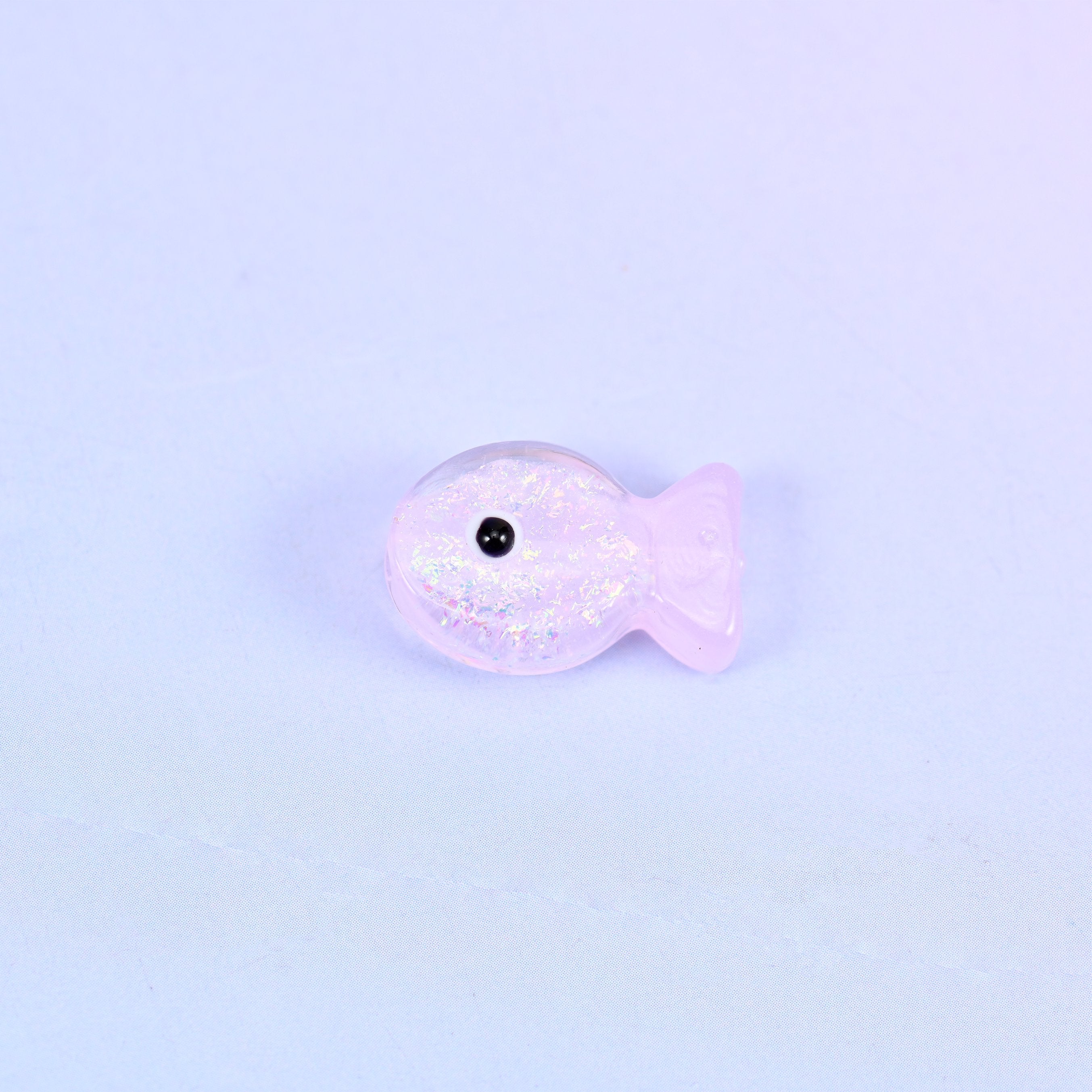 Iridescent Pink Fish Glass Beads: Jewelry Making Supply