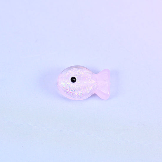 Iridescent Pink Fish Glass Beads: Jewelry Making Supply