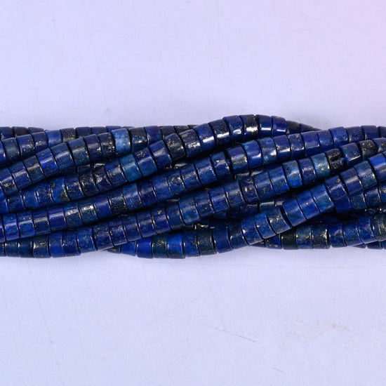 Dark Blue Lapis Smooth Heishi Disc Beads, approximately 180 beads