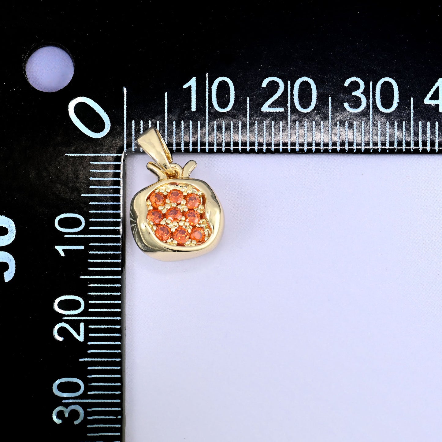 Pomegranate Fruit Zircon Charms: 18K Gold Plated Pendants, Jewelry Making Supply