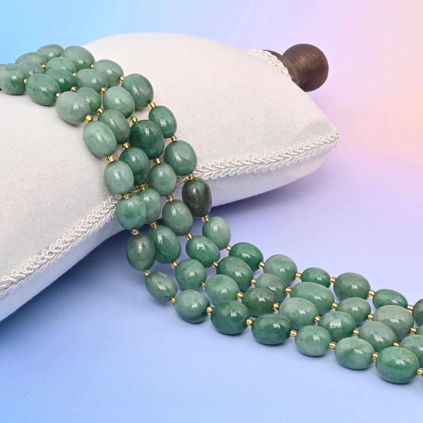 Green Aventurine Oval Beads 10-17mm