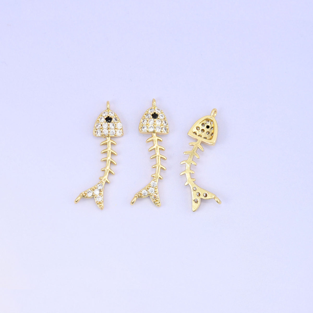 Fishbone Charm Pendant, 2.58mm thick