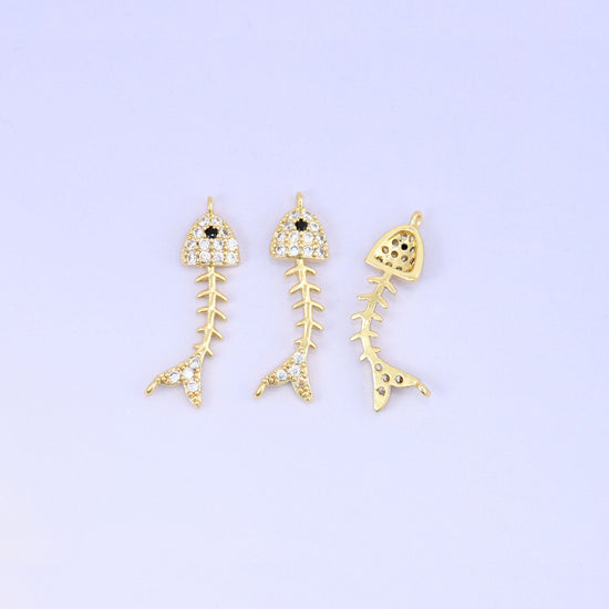 Fishbone Charm Pendant, 2.58mm thick