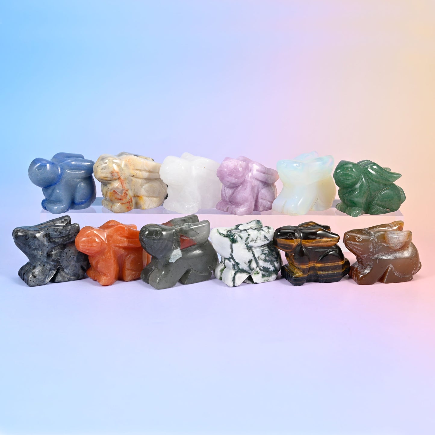1.5 Inch Laying Down Bunny Crystal Figurines