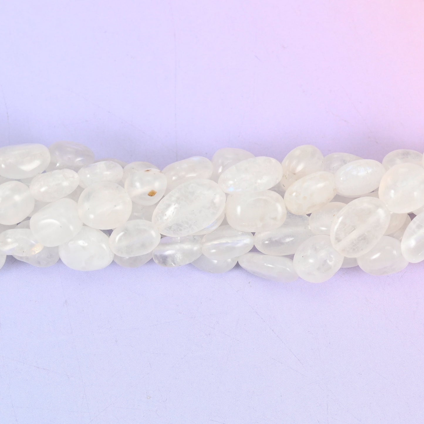 White Moonstone Pebble Nugget Beads 6-8mm 8-12mm Jewelry Making 15.5" Strand