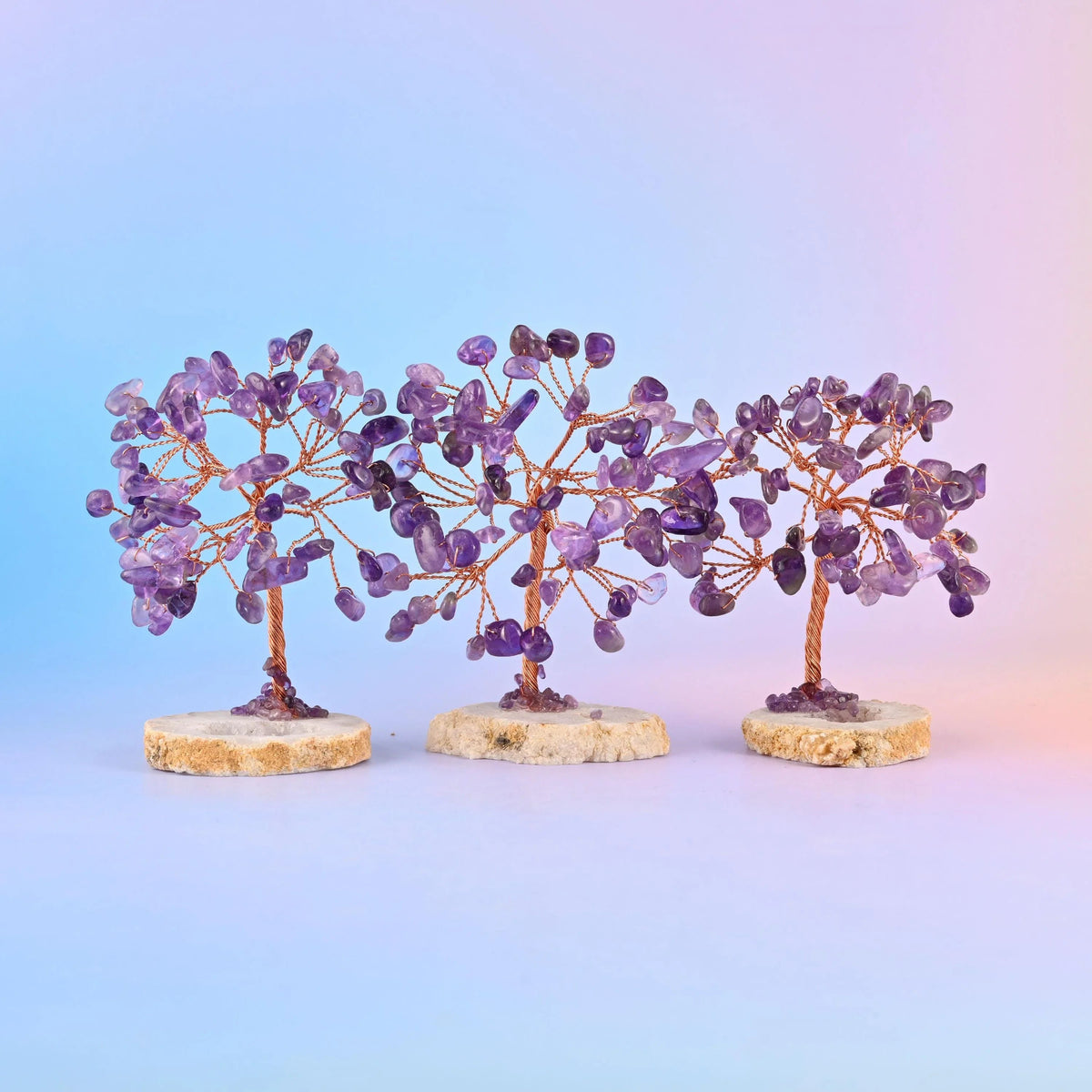 3.5 Inch Crystal Tree of Life set into a raw druzy agate slice with a crystallised, sugary top surface.