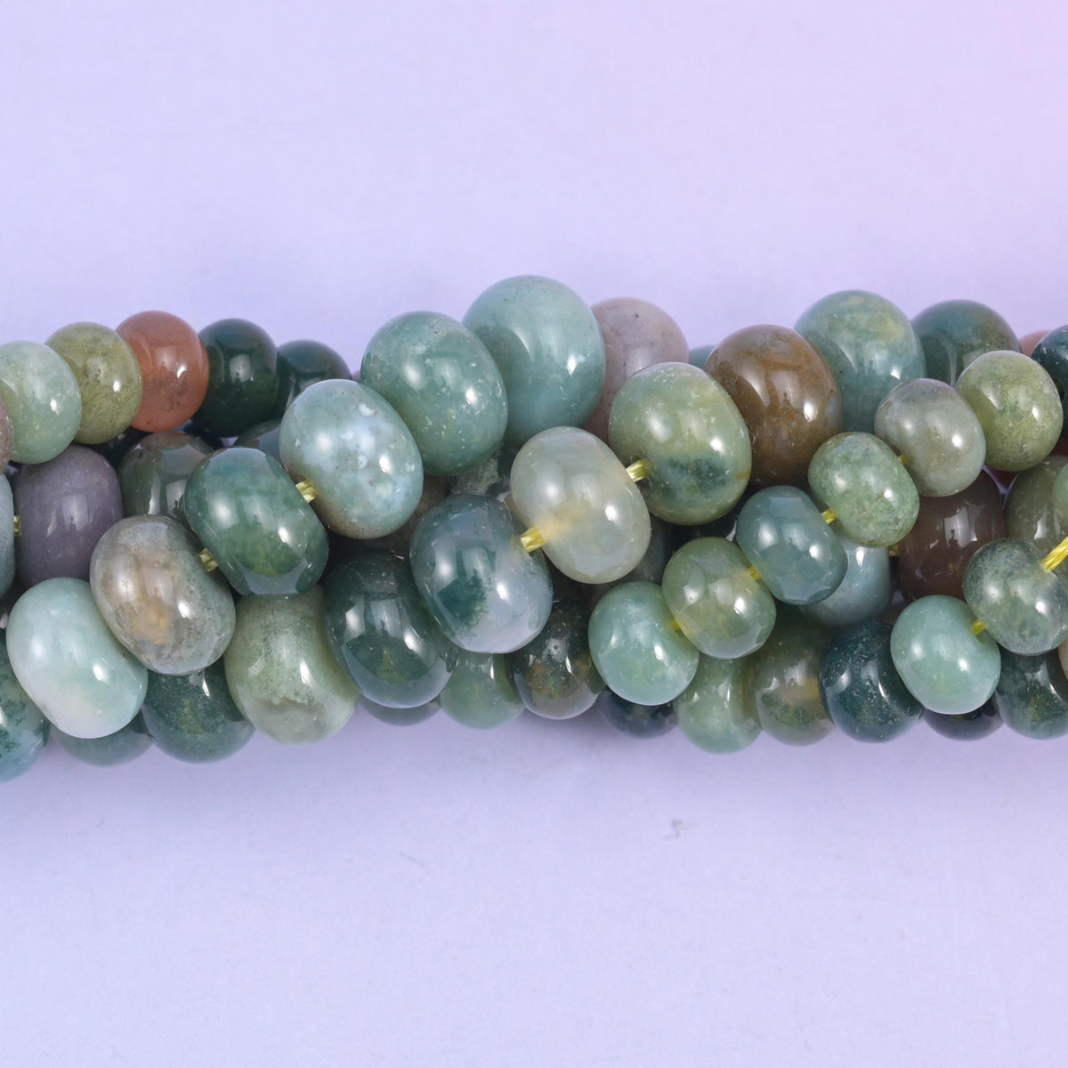 Natural Indian Agate smooth rondelle beads for bracelets, necklaces, and earrings