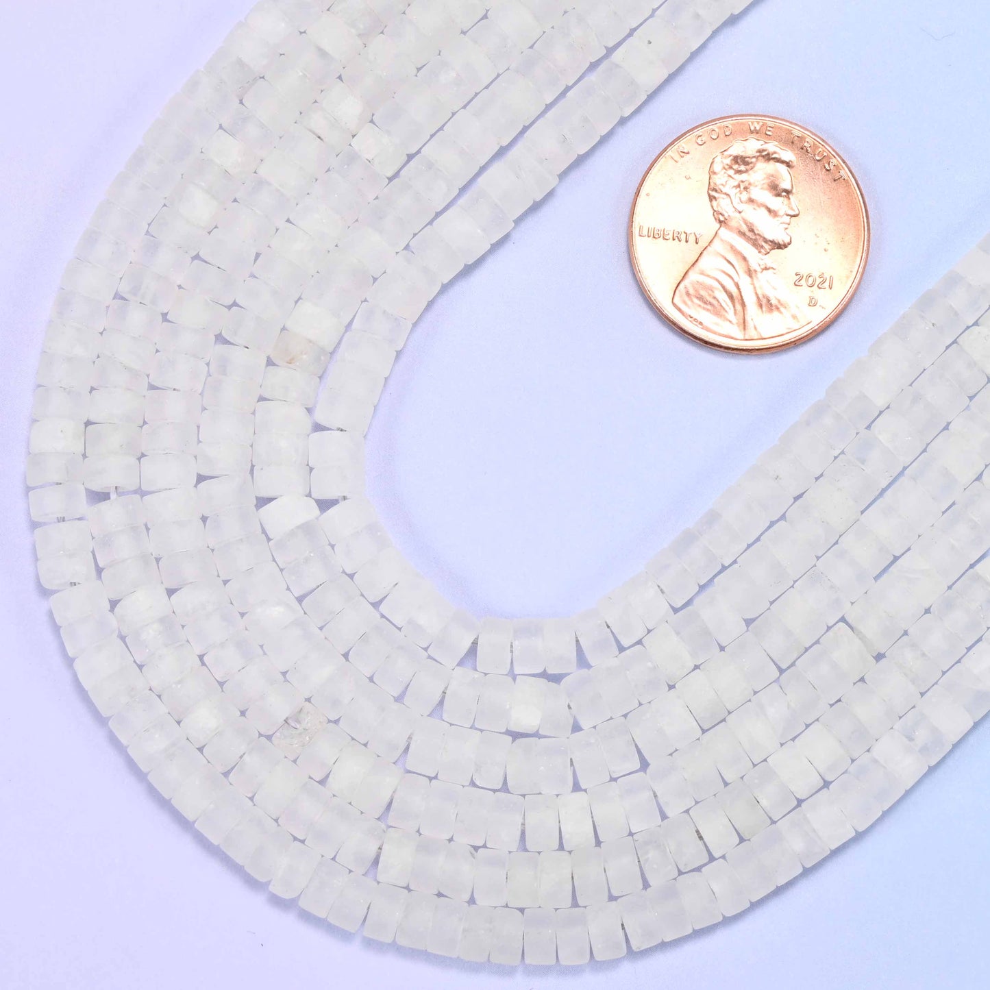 Matte Clear Quartz Heishi Disc Beads: Jewelry Making Supply, 15 Inch Strand