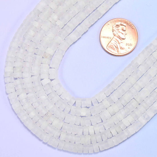 Matte Clear Quartz Heishi Disc Beads: Jewelry Making Supply, 15 Inch Strand