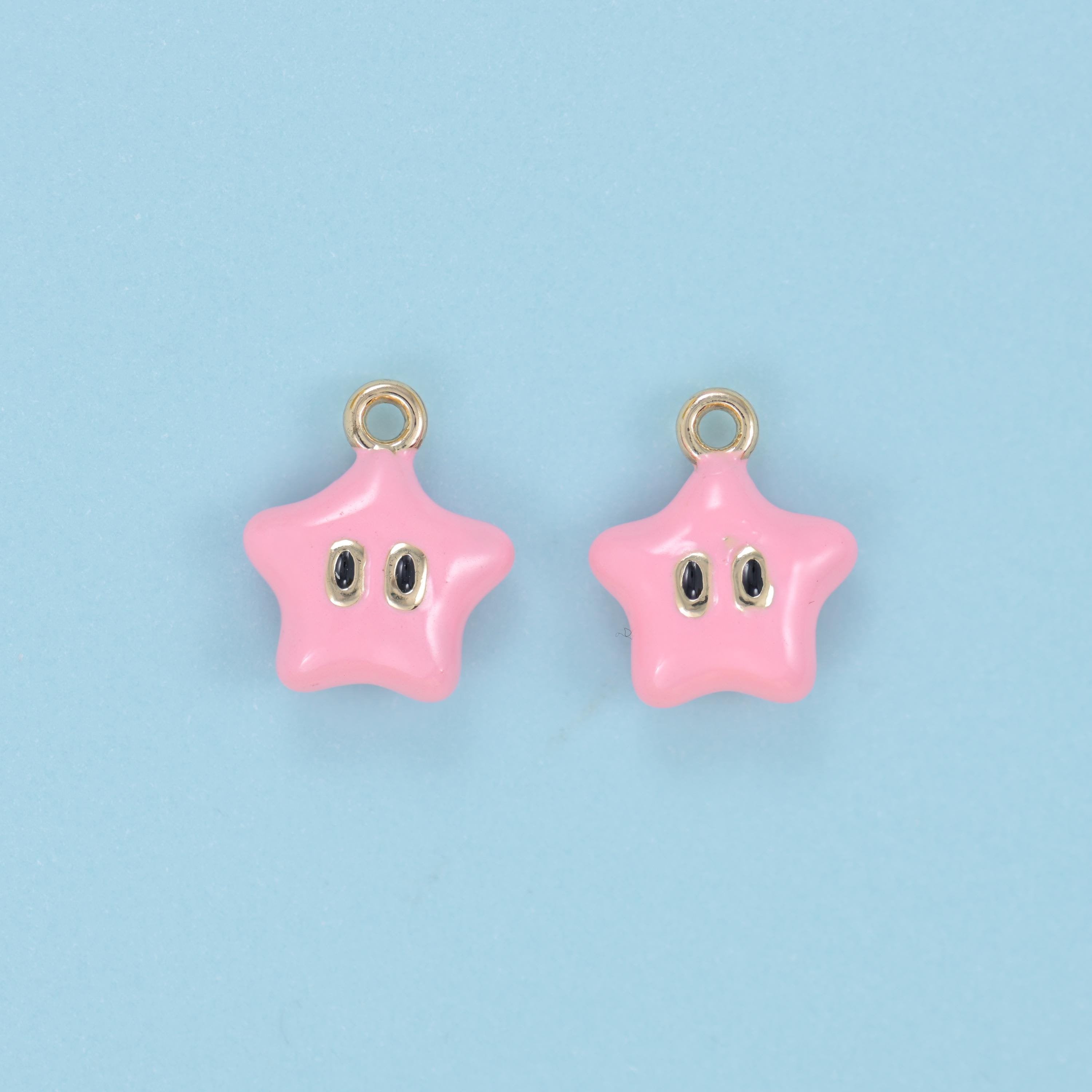 Star cut brass, 18k gold filled, beads