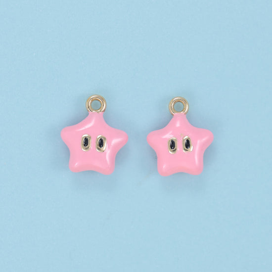 Star cut brass, 18k gold filled, beads