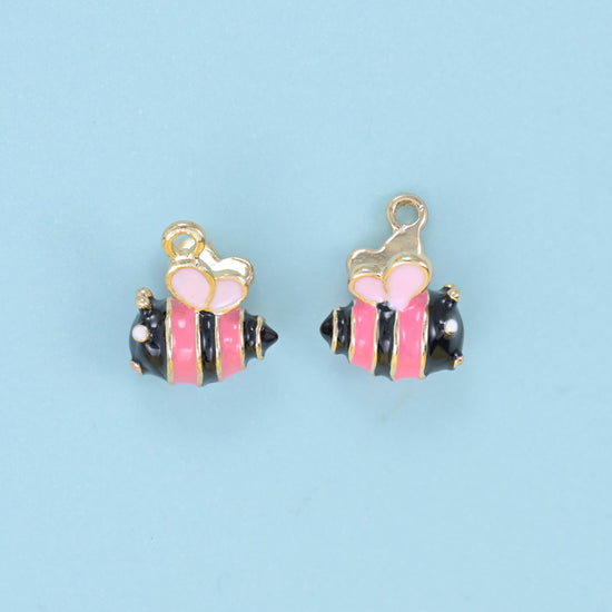 Bee cut brass, 18k gold filled, beads