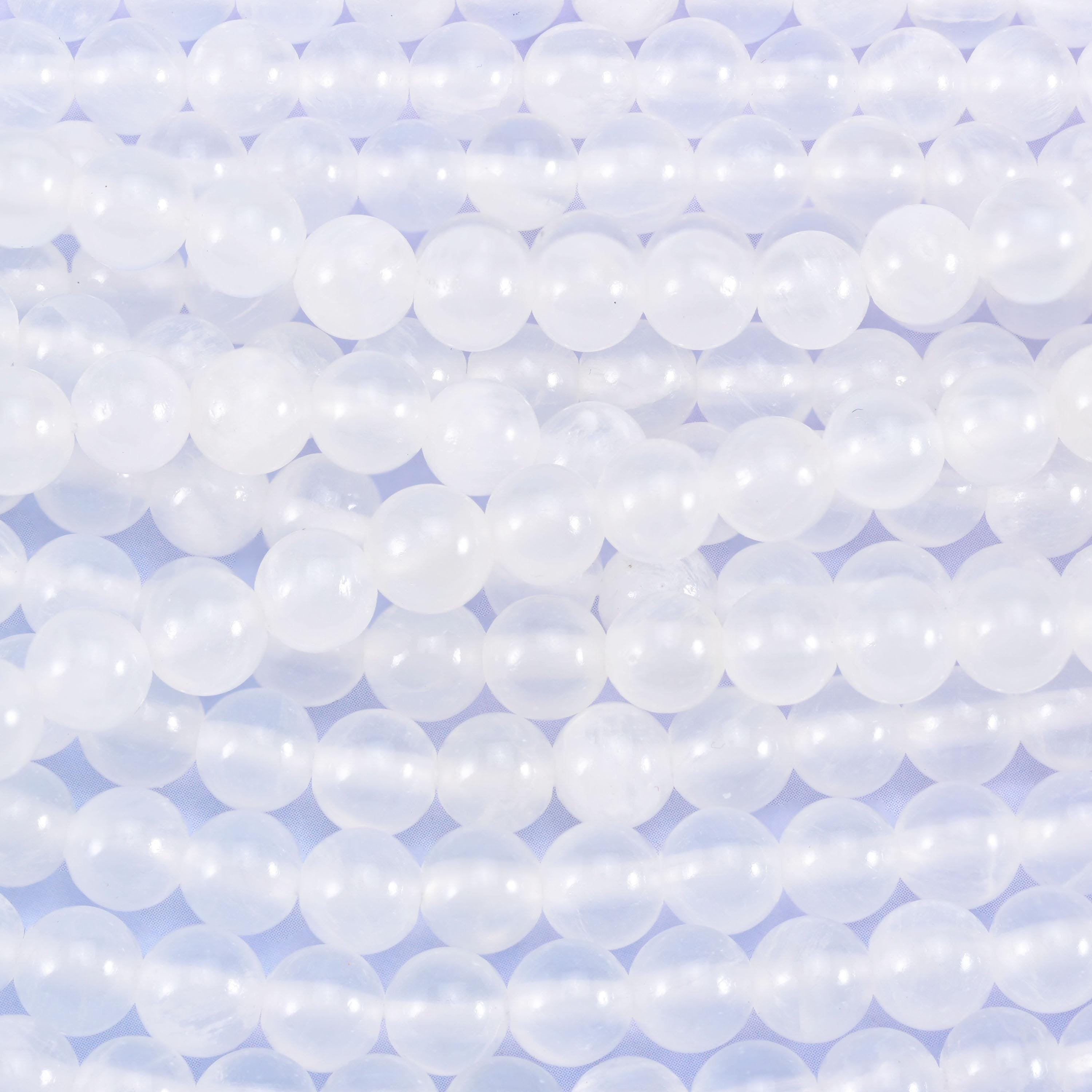 White Calcite beads, sizes 6mm to 12mm for graduated necklaces