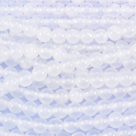 White Calcite beads, sizes 6mm to 12mm for graduated necklaces