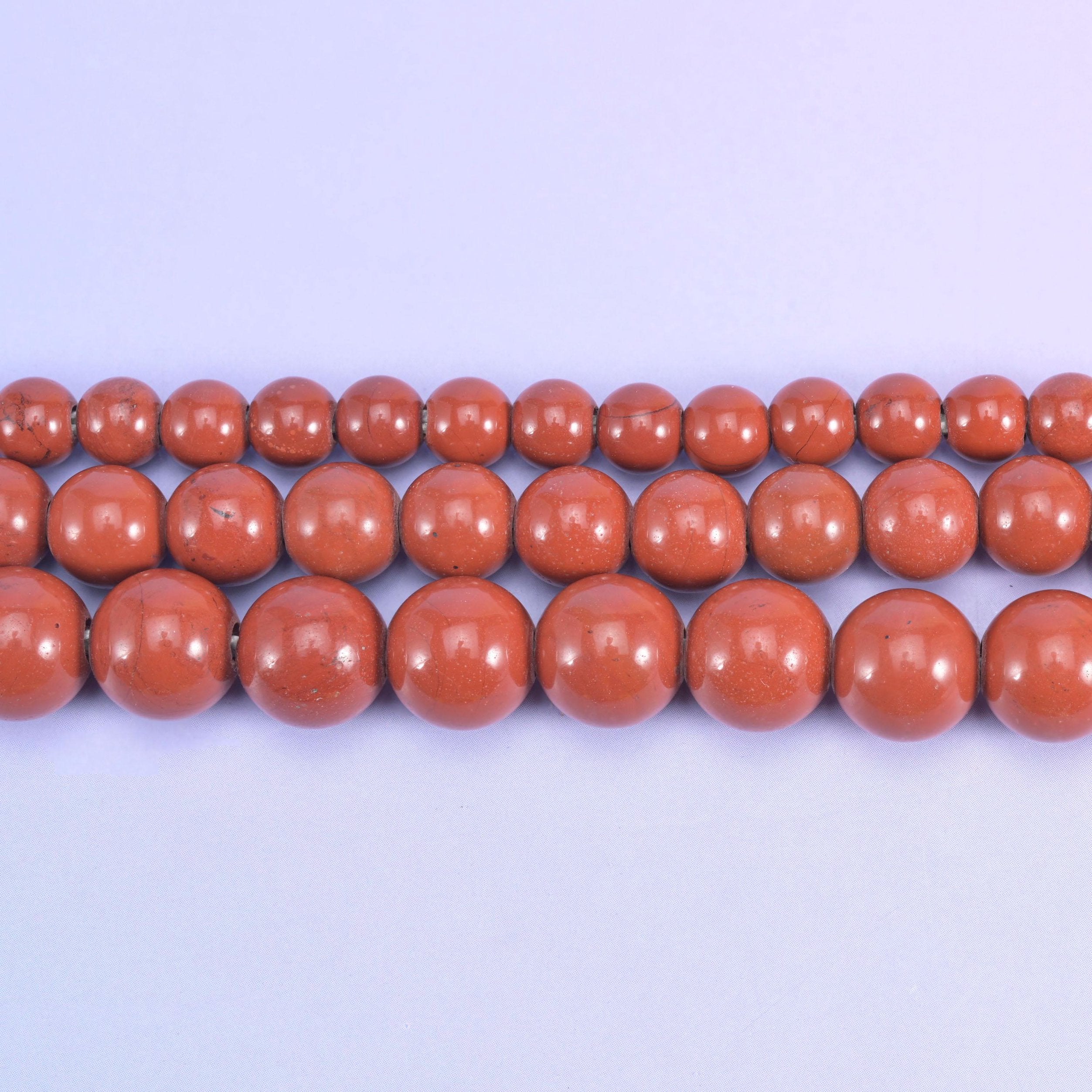 Red Jasper beads, smooth round, 6mm, 8mm, 10mm
