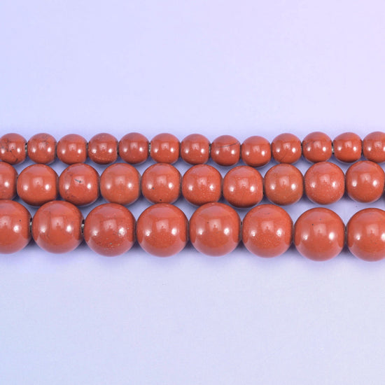 Red Jasper beads, smooth round, 6mm, 8mm, 10mm