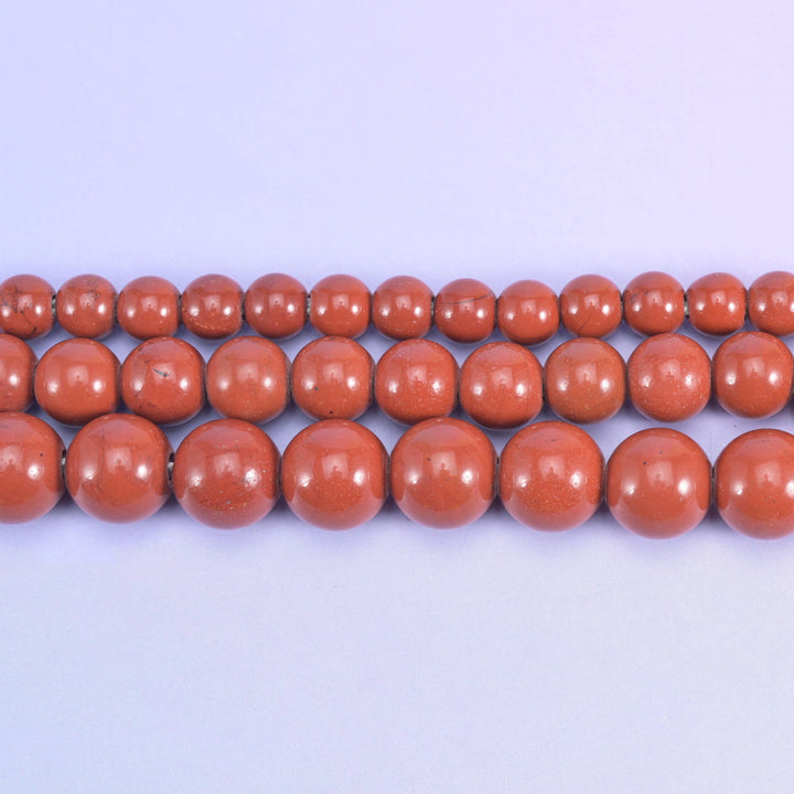 Red Jasper beads, smooth round, 6mm, 8mm, 10mm