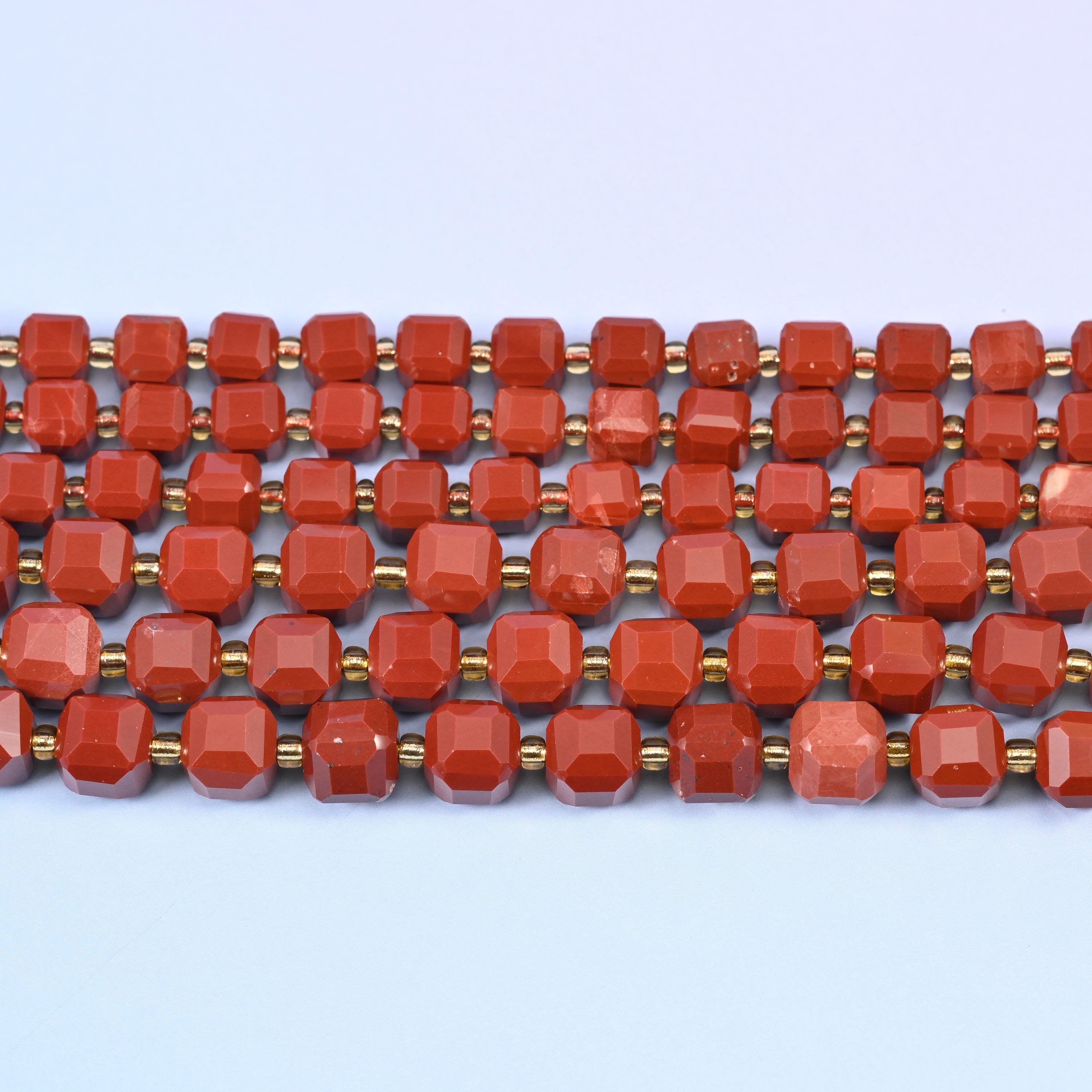 Red Jasper beads in deep brick-red with terracotta flashes