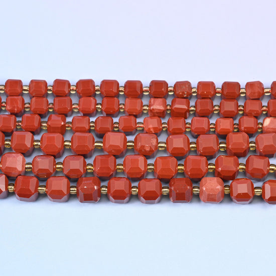 Red Jasper beads in deep brick-red with terracotta flashes