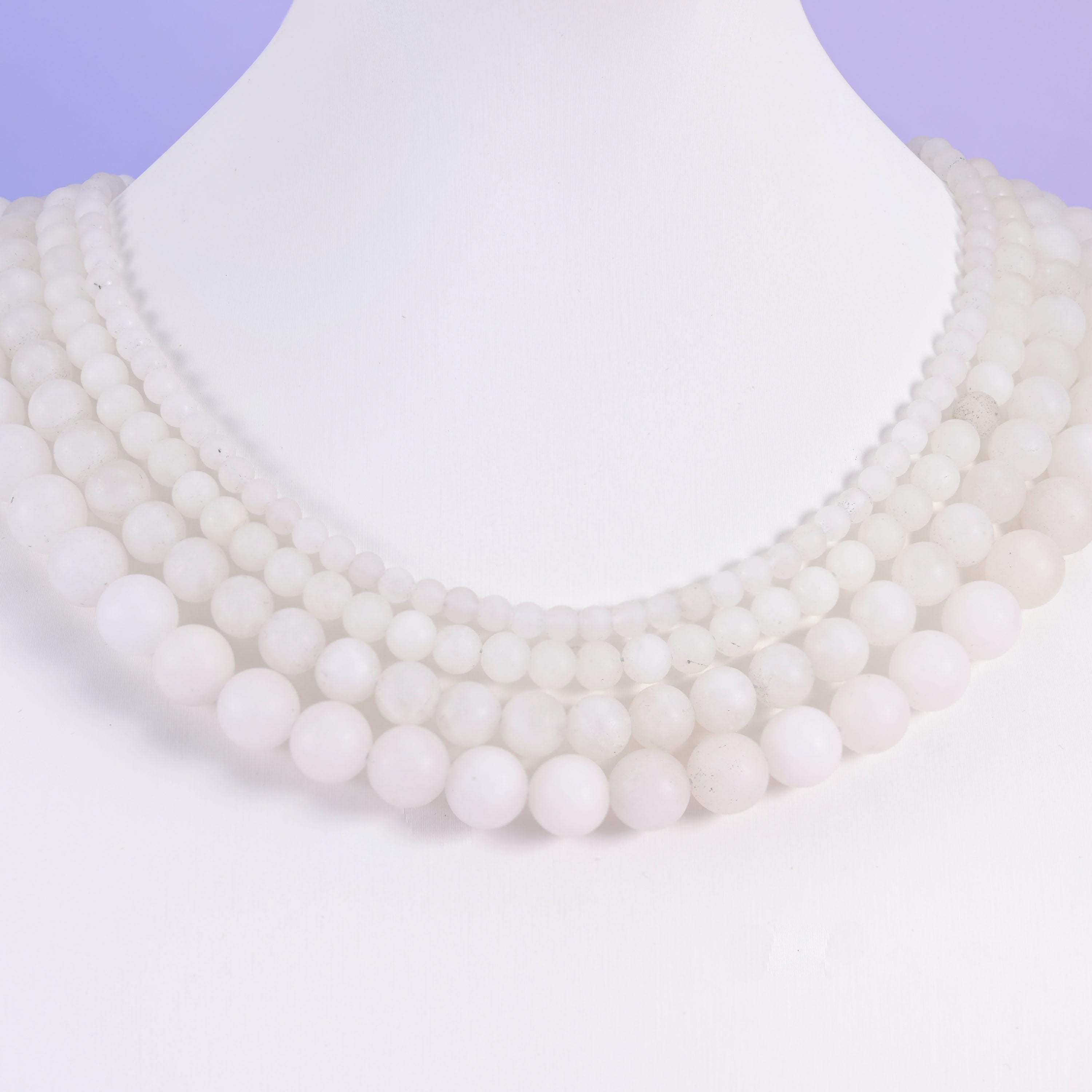 White Jade beads, matte round, 4mm, 6mm, 8mm, 10mm
