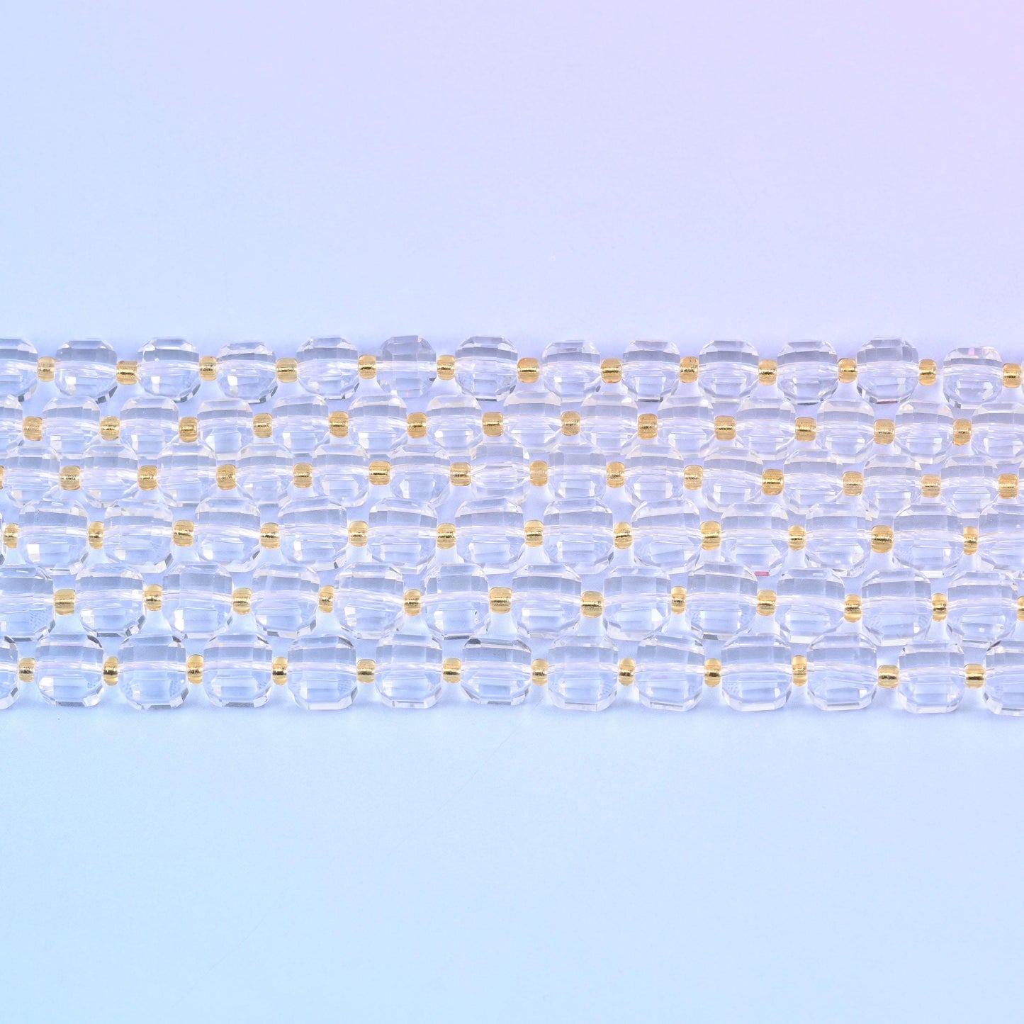 Clear Quartz Faceted Cube Beads 6mm 8mm in colourless and transparent