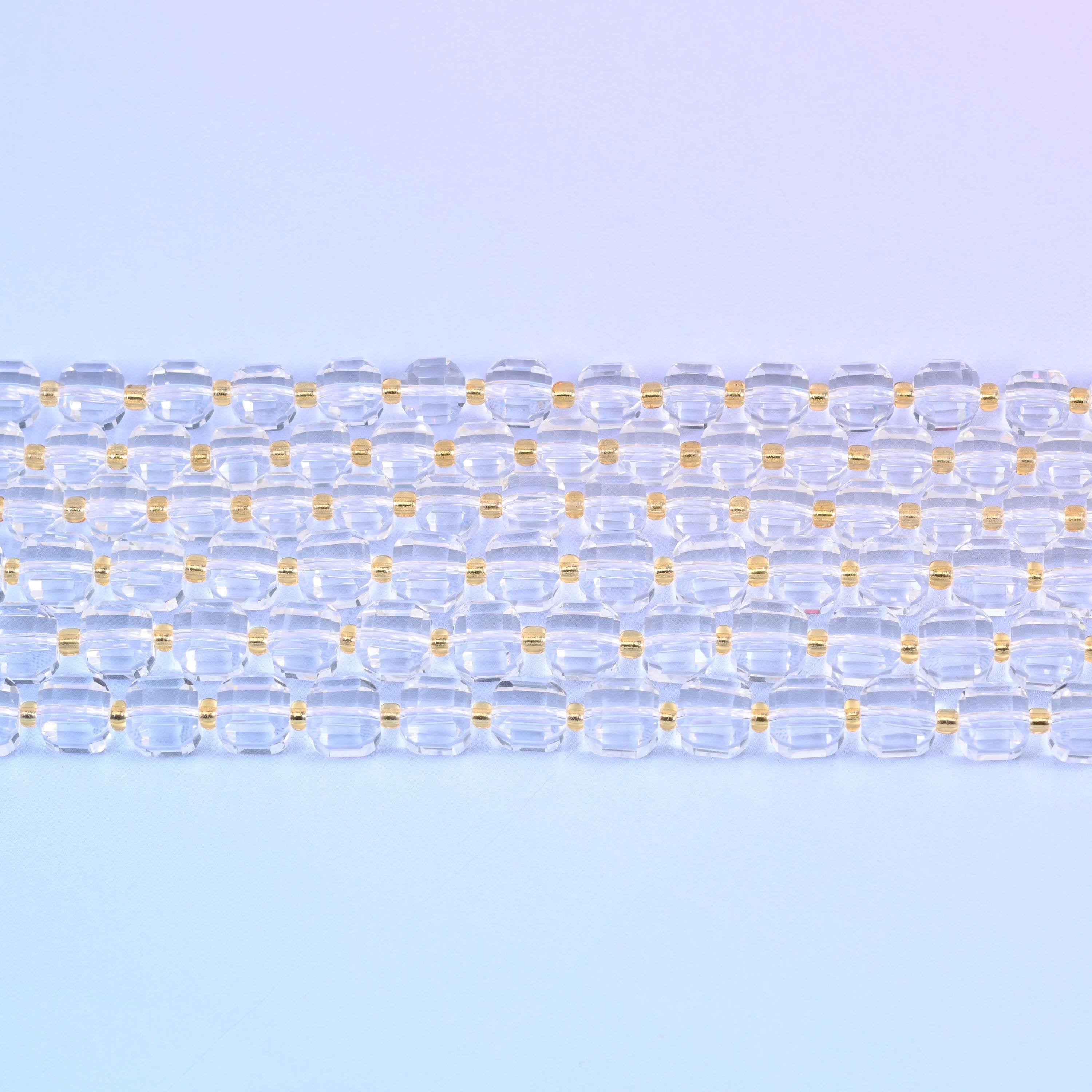 Clear Quartz Faceted Cube Beads 6mm 8mm in colourless and transparent
