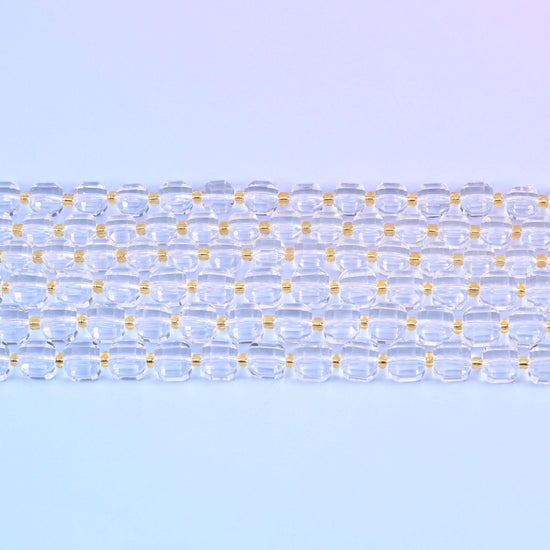Clear Quartz Faceted Cube Beads 6mm 8mm in colourless and transparent