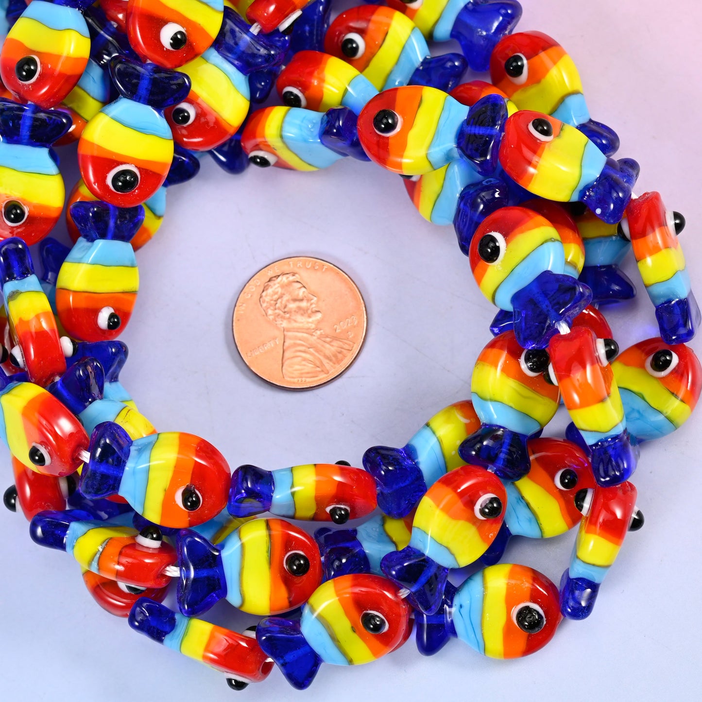 Colorful Fish Glass Beads: Jewelry Making Supply
