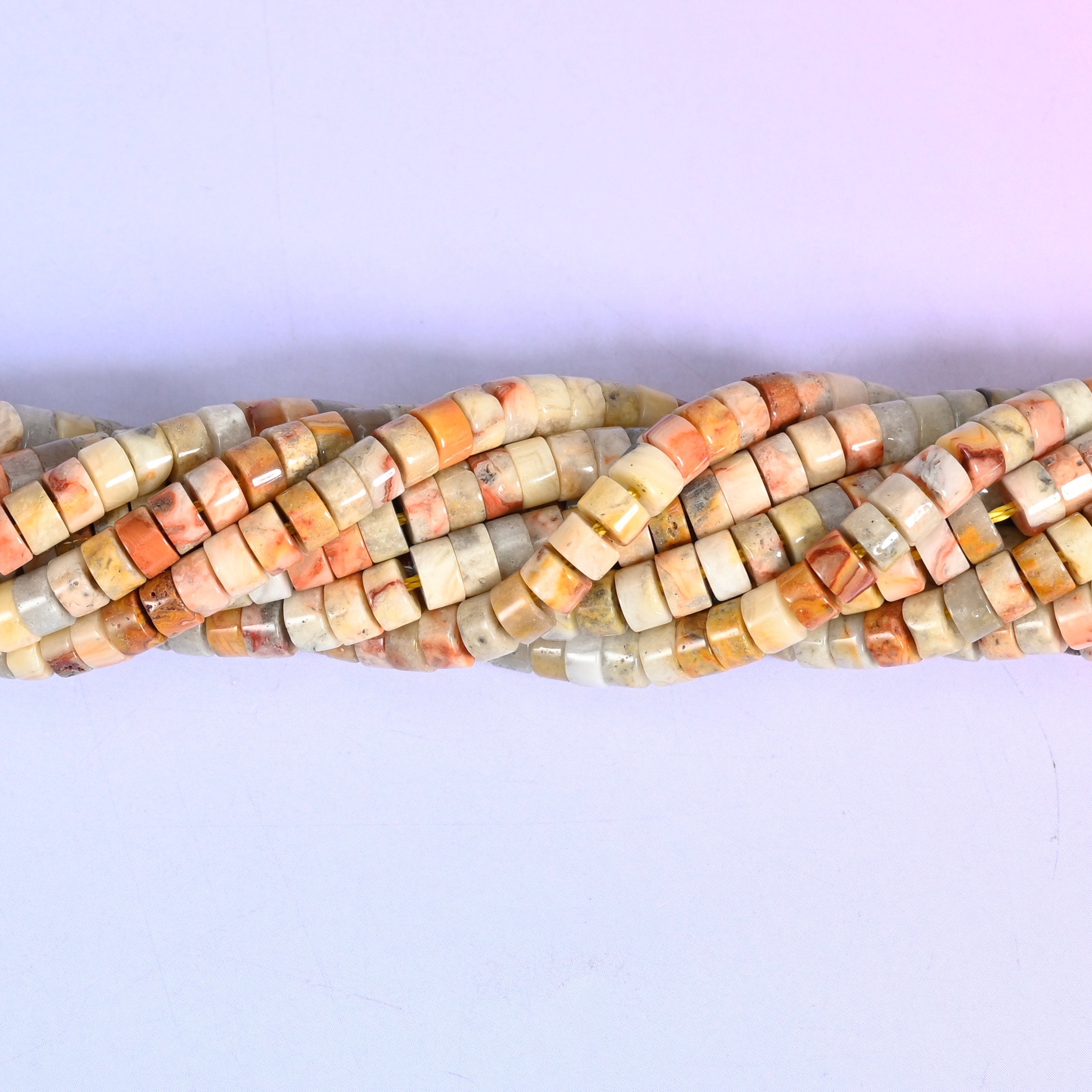 Crazy Agate Smooth Heishi Disc Beads: Jewelry Making Supply, 15.5 Inch Strand