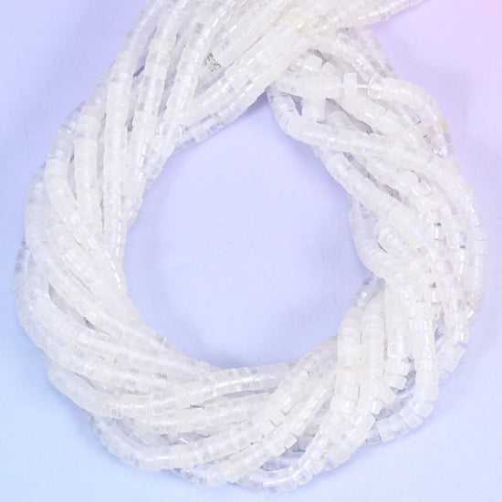 Clear Quartz Smooth Heishi Disc Beads: Jewelry Making Supply, 15.5 Inch Strand
