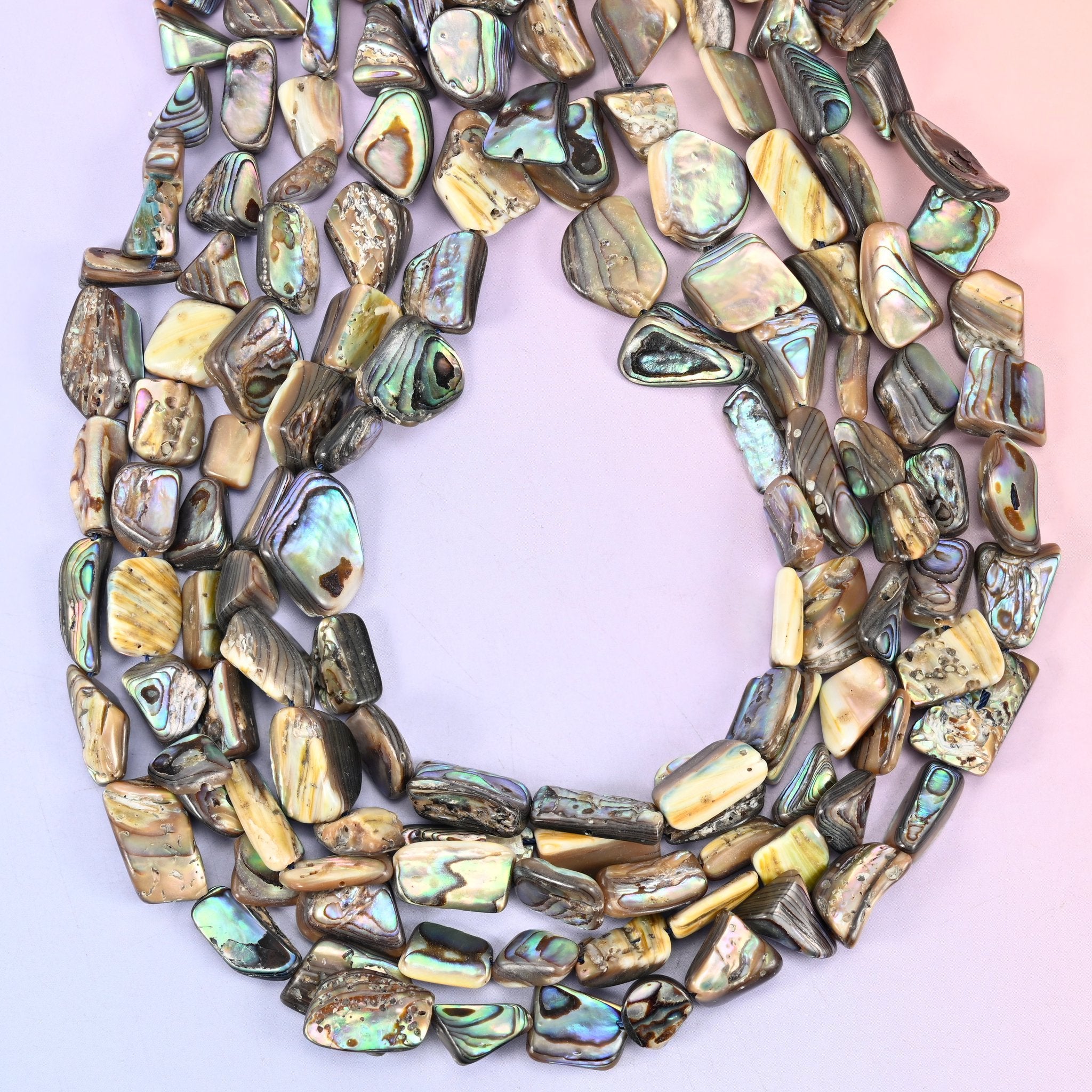 Abalone Shell Freeform Beads, hole 0.80mm-1.0mm