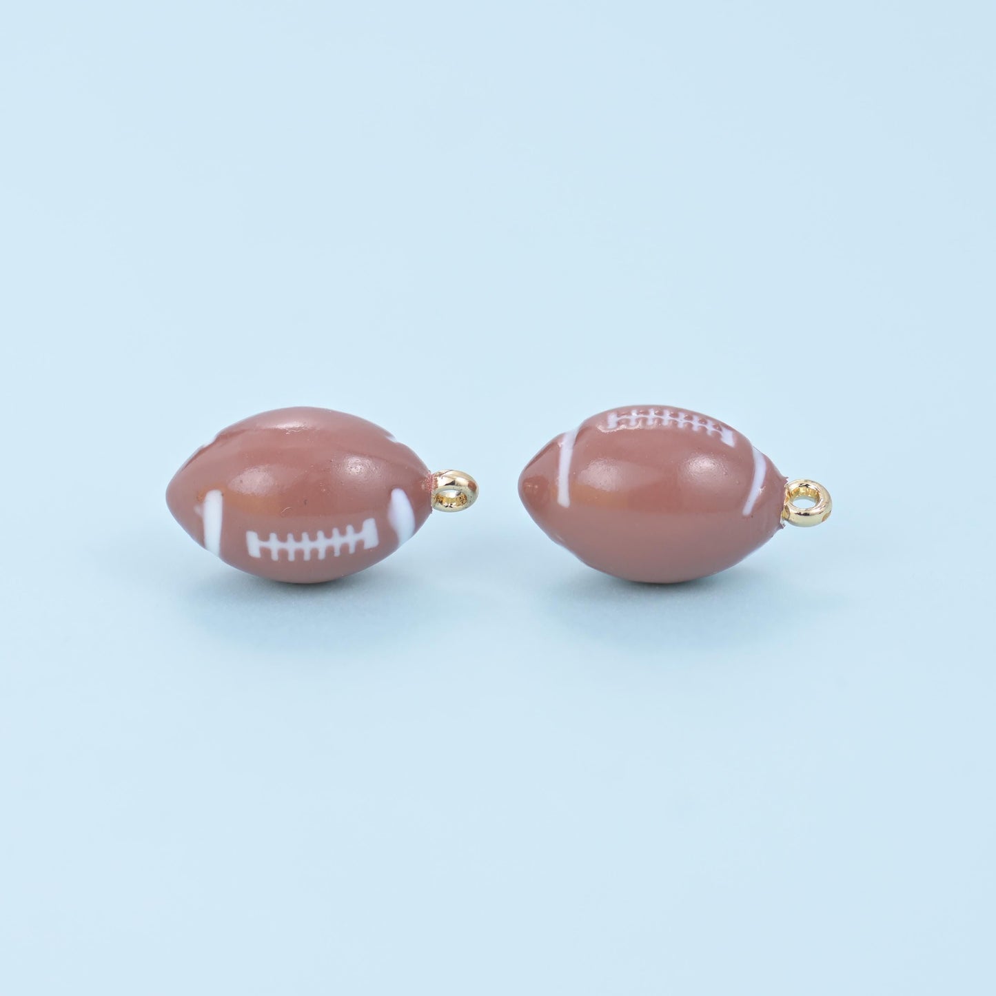Football cut brass, 18k gold filled, beads
