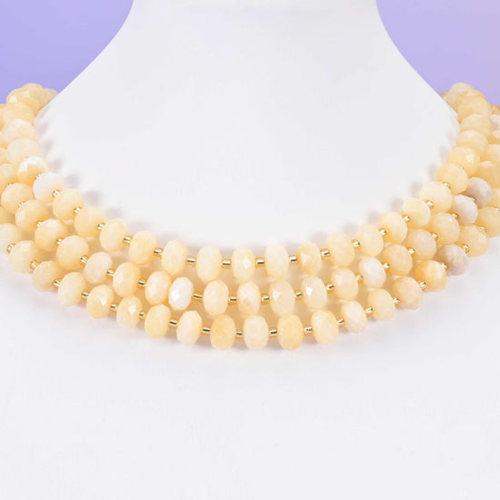 Beige Jade beads, faceted rondelle, Approximately 6x10mm