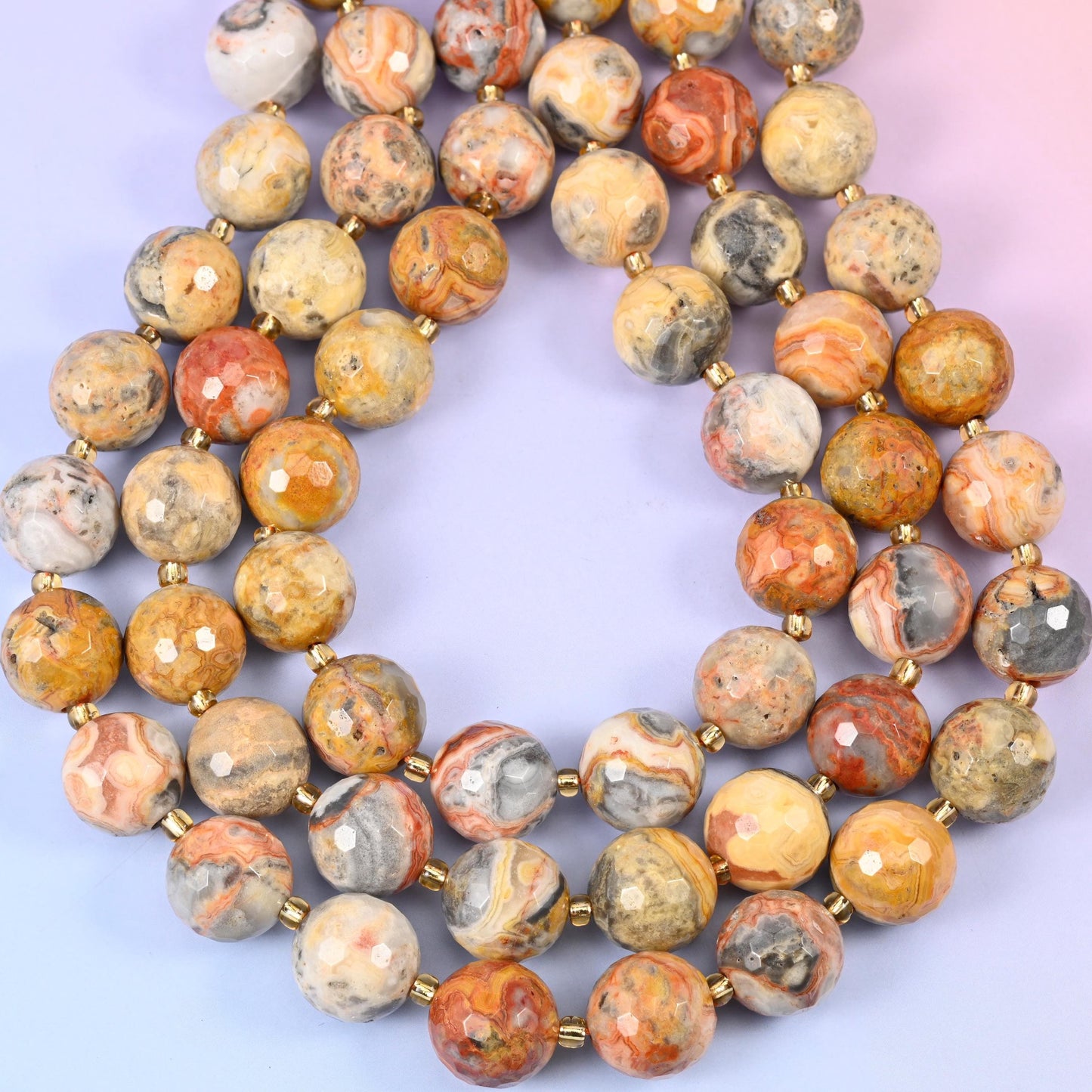 Crazy Agate Faceted Round Beads for jewellery making