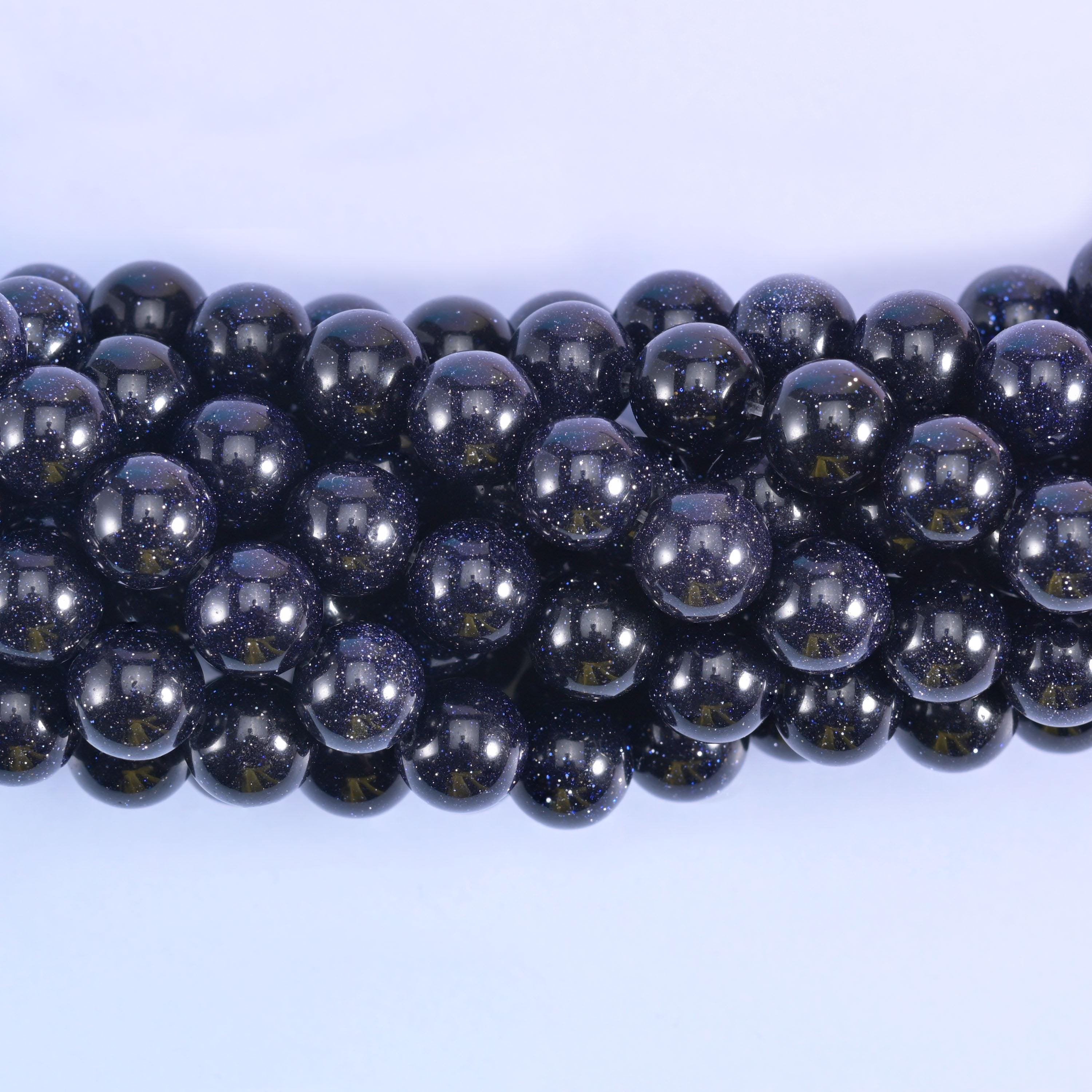 Blue Sandstone Smooth Round Beads 6mm 8mm 10mm 12mm, hole 0.8mm to 1.0mm depending on size, with a +/- 0.2mm difference, centre drilled