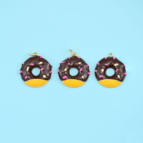 Sprinkle Donut Charm 18K Gold Filled 17.97x16.25mm