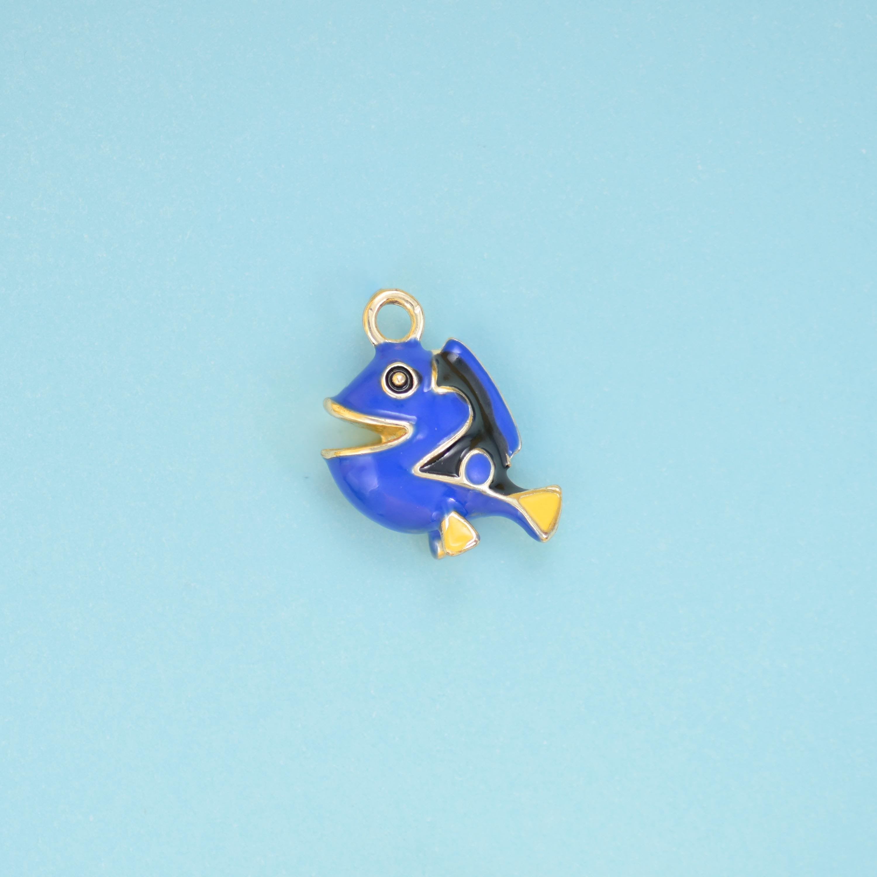 Brass, 18K gold filled, beads, tropical fish, 15 x 15mm