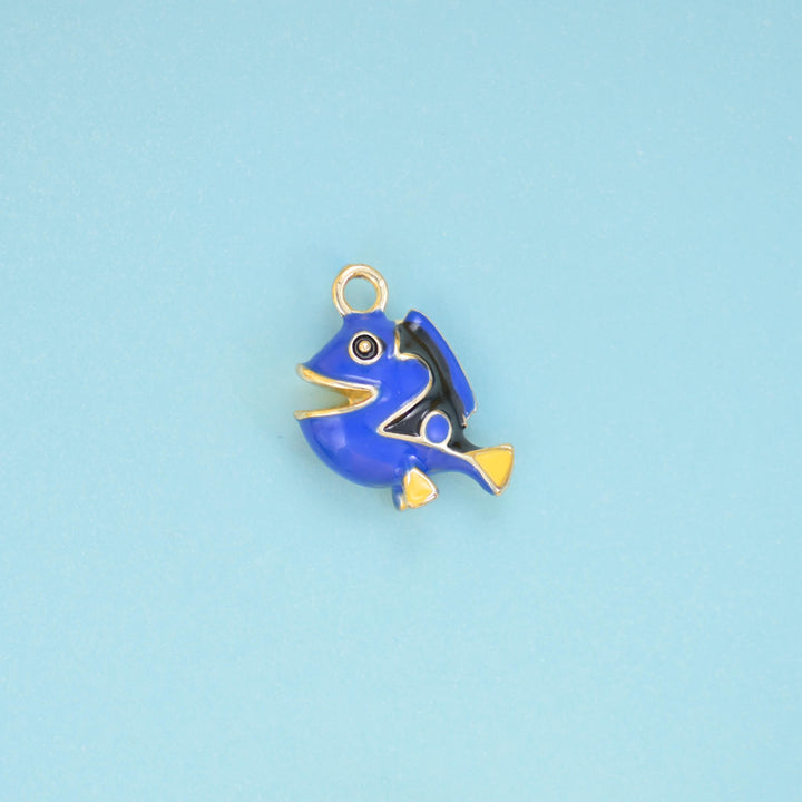 Brass, 18K gold plated, beads, tropical fish, 15 x 15mm