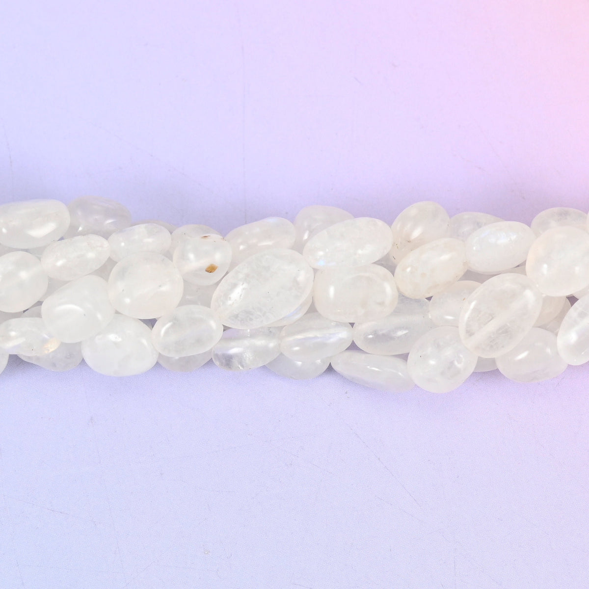 White Moonstone Pebble Nugget Beads, sold per 15.5 inch strand