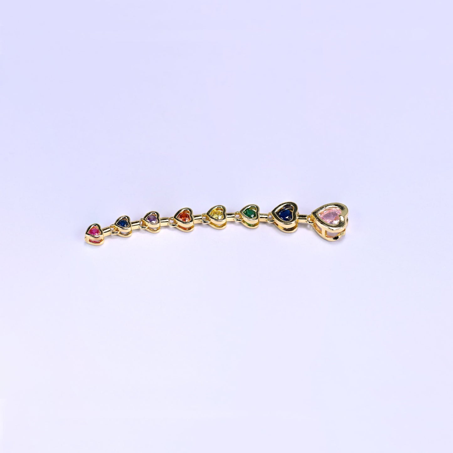 Pink Heart Multicolor Zircon Pendants, sold individually
