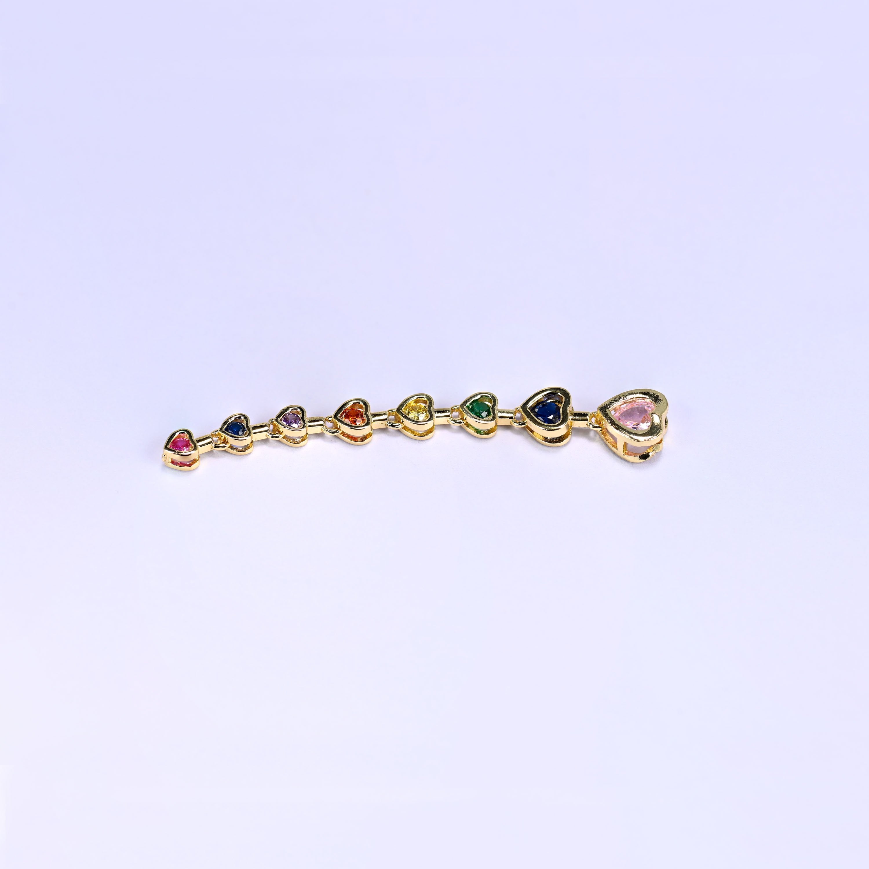 Pink Heart Multicolor Zircon Pendants, sold individually