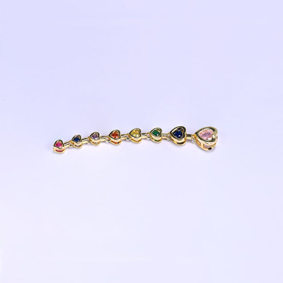 Pink Heart Multicolor Zircon Pendants, sold individually