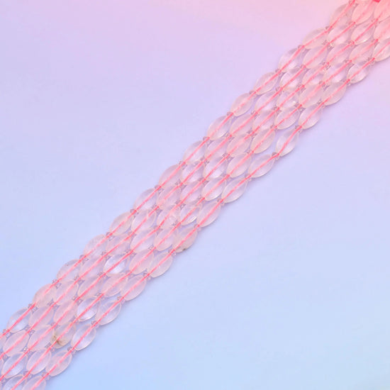 Rose quartz beads in clear candy pink tones