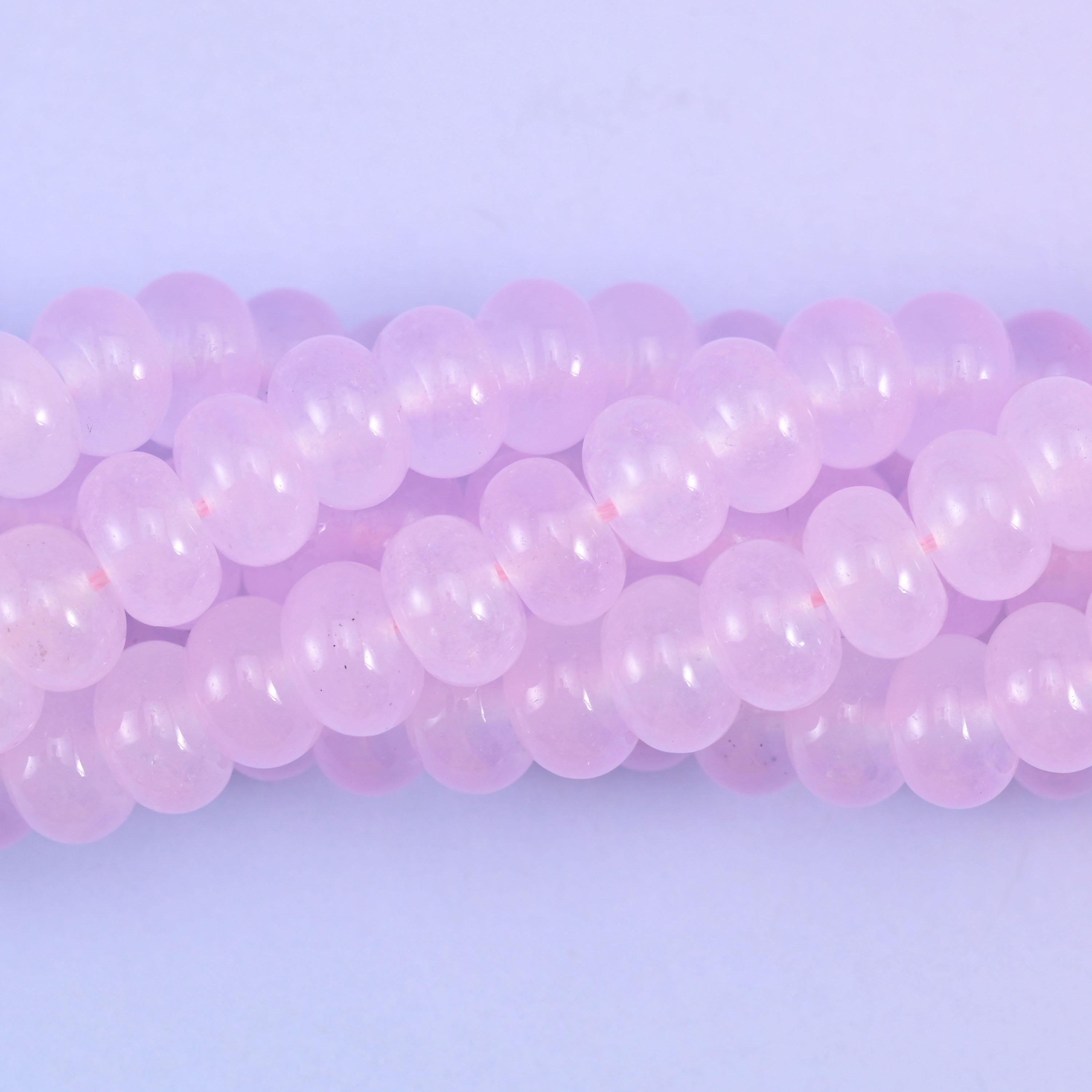 Smooth rondelle cut dyed jade beads