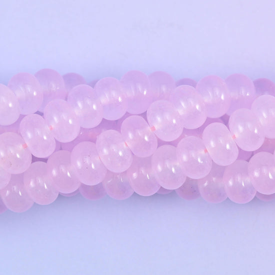 Smooth rondelle cut dyed jade beads