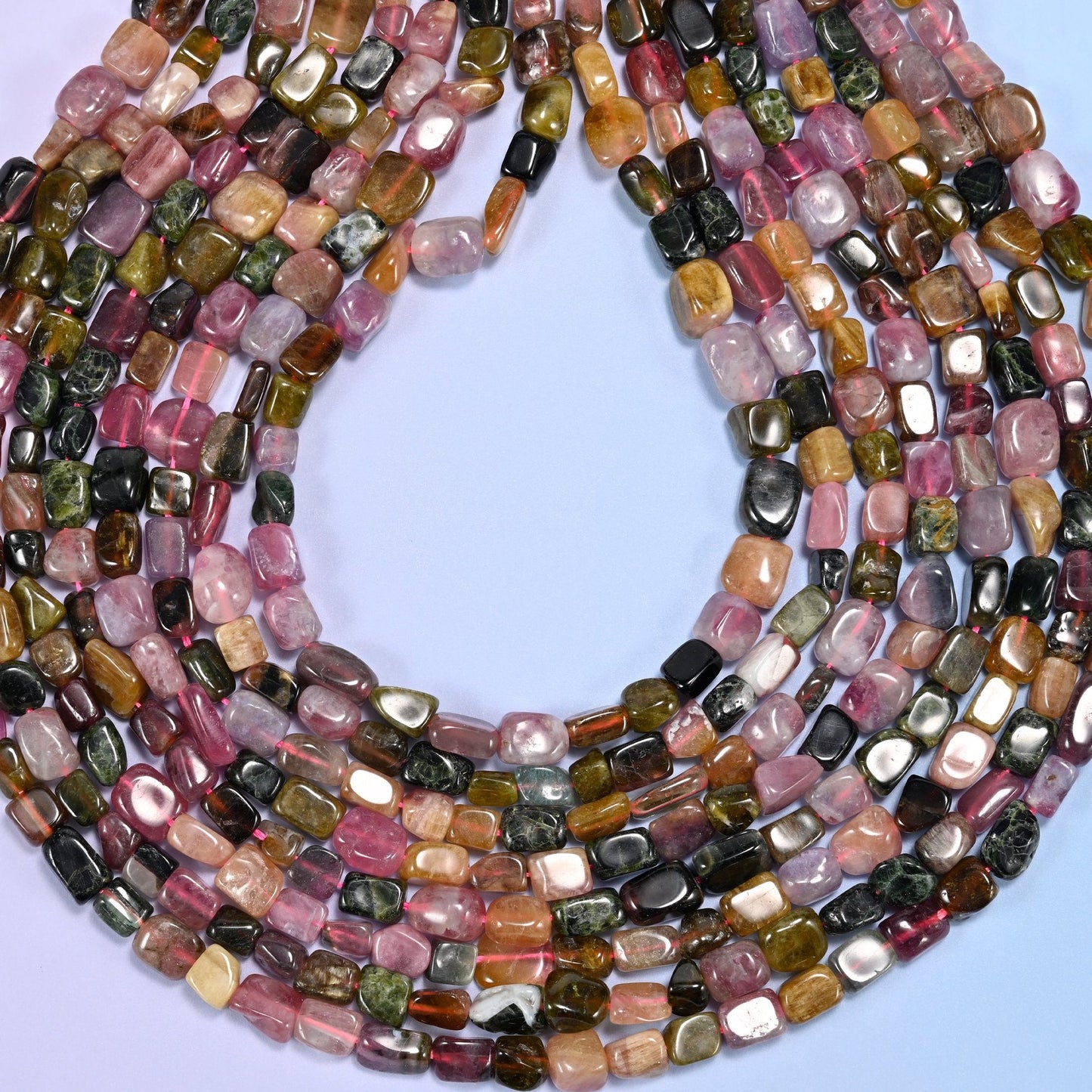 Colorful Tourmaline Irregular Freeform Nugget Beads, approximately 1.0mm hole