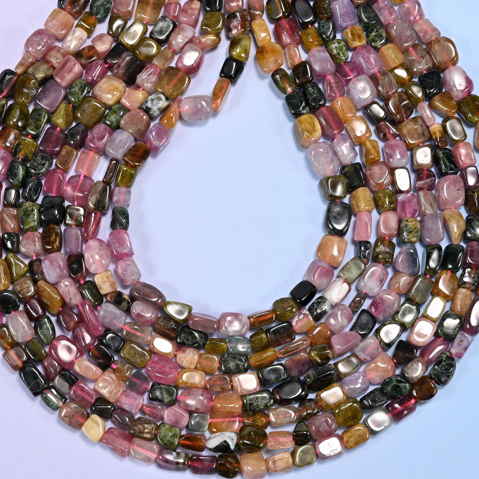 Colorful Tourmaline Irregular Freeform Nugget Beads, approximately 1.0mm hole
