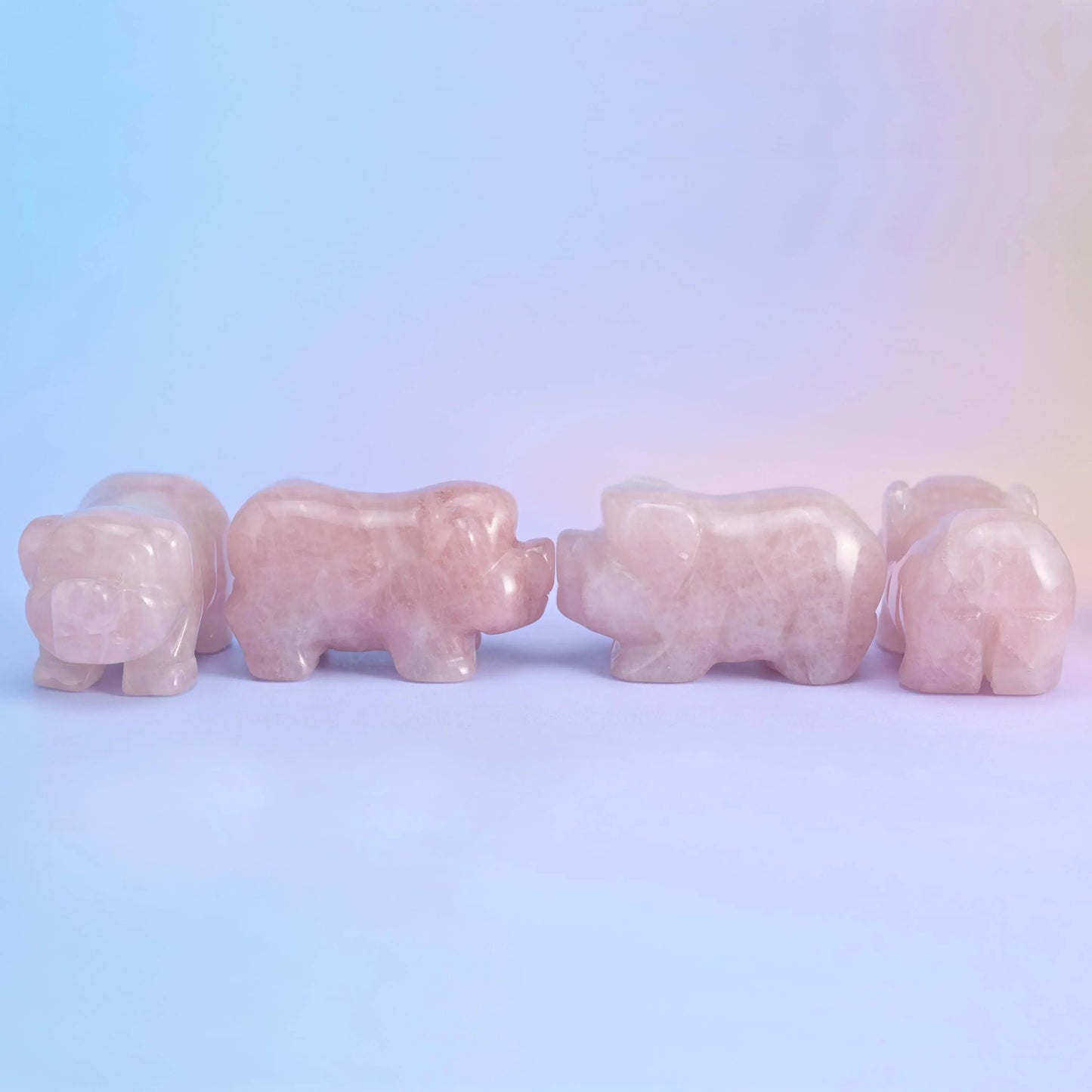 Green Aventurine pig figurine, deep sage green with mineral flecks.